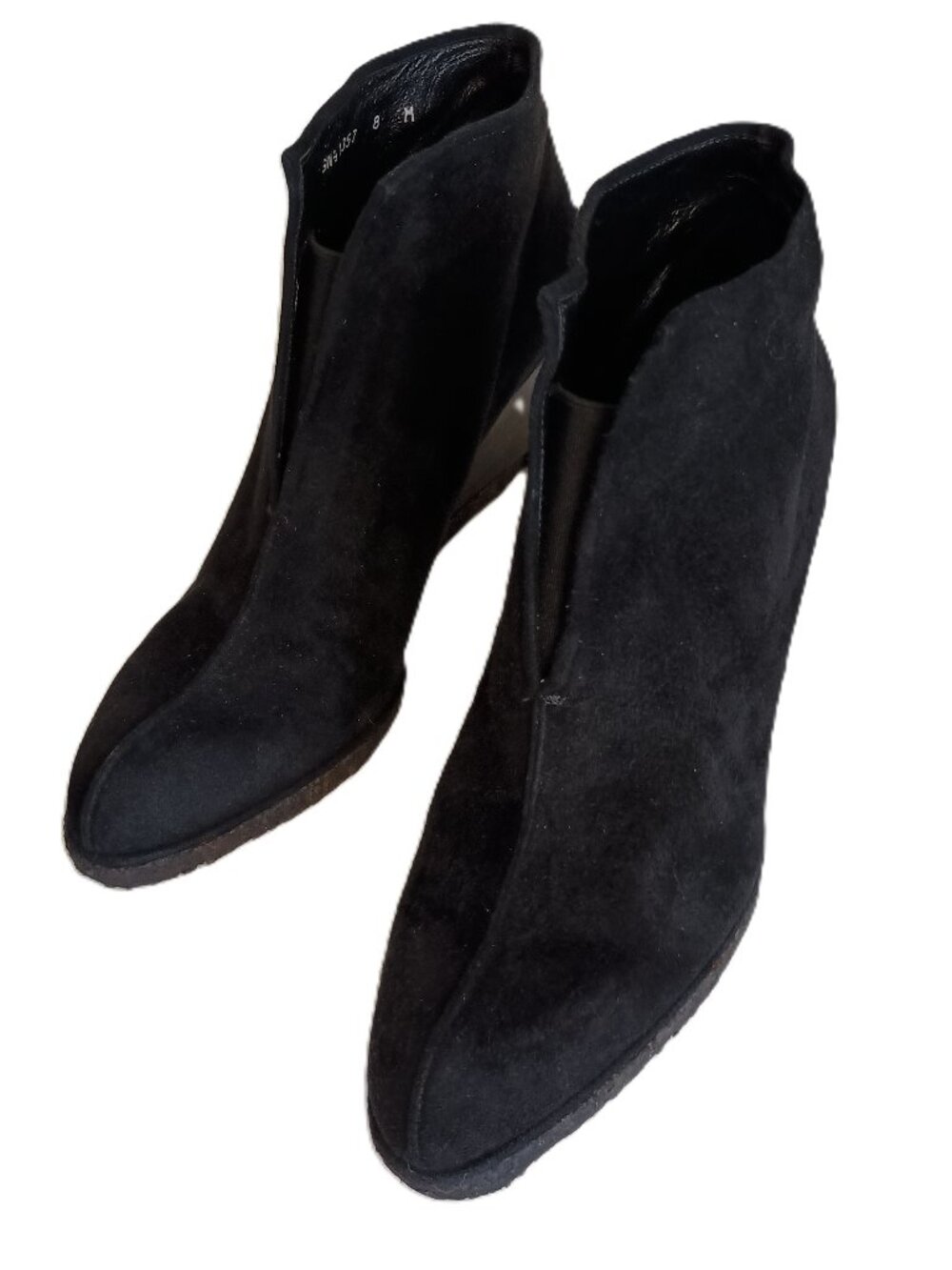 Stuart Weitzman Black Suede Booties Women’s Size 8 - Picture 2 of 14